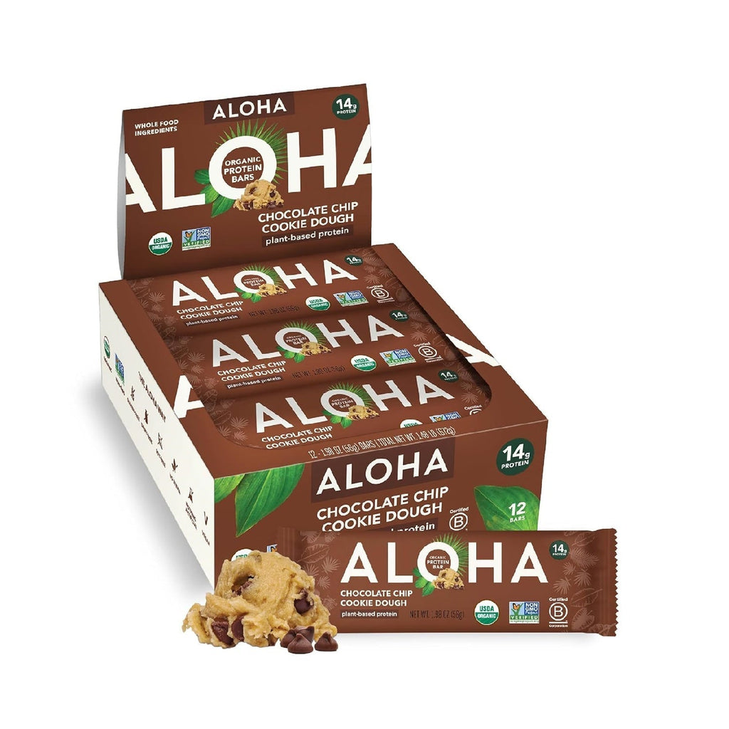ALOHA Organic Plant Based Protein Bars | 1.98 Oz (Pack of 12) | Vegan, Low Sugar, Gluten Free