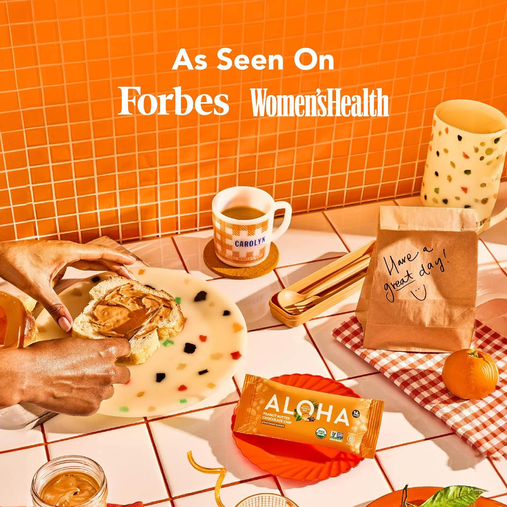 ALOHA Organic Plant Based Protein Bars | 1.98 Oz (Pack of 12) | Vegan, Low Sugar, Gluten Free