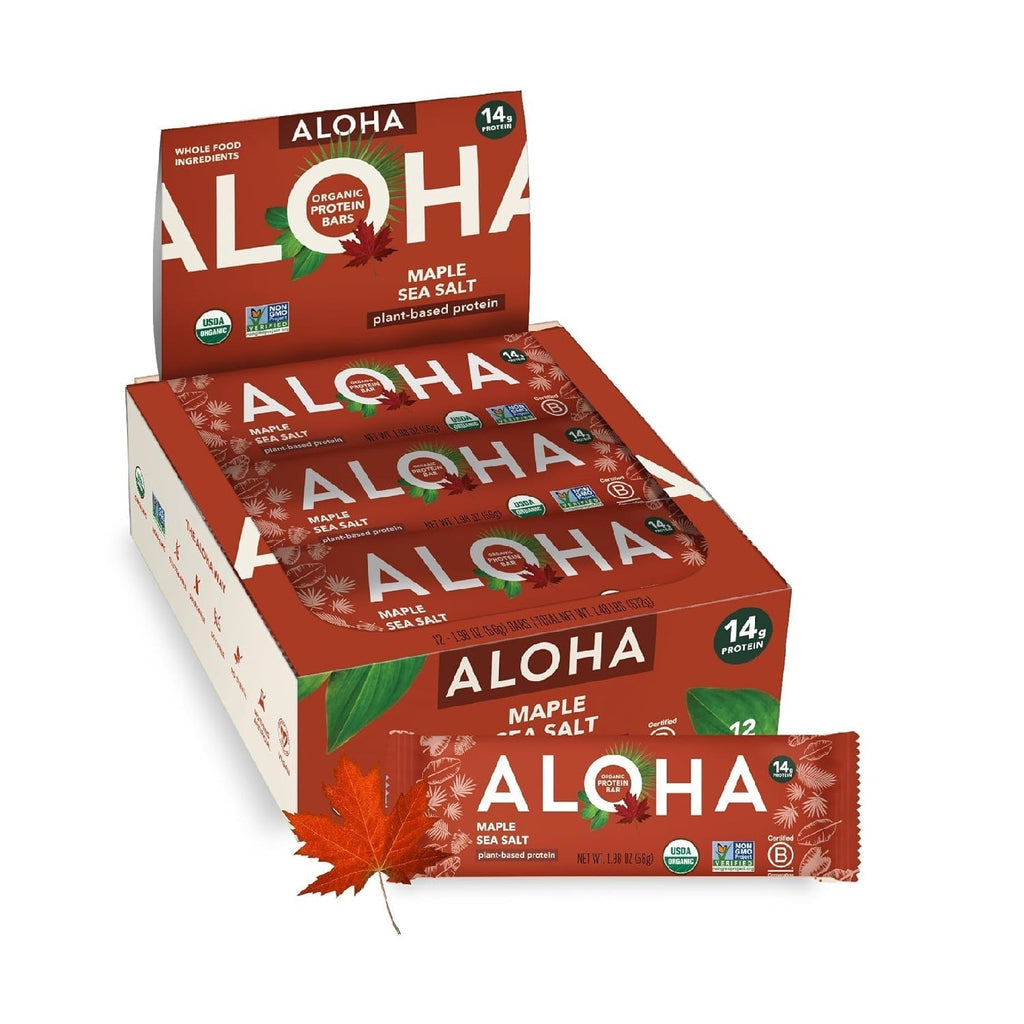 ALOHA Organic Plant Based Protein Bars | 1.98 Oz (Pack of 12) | Vegan, Low Sugar, Gluten Free