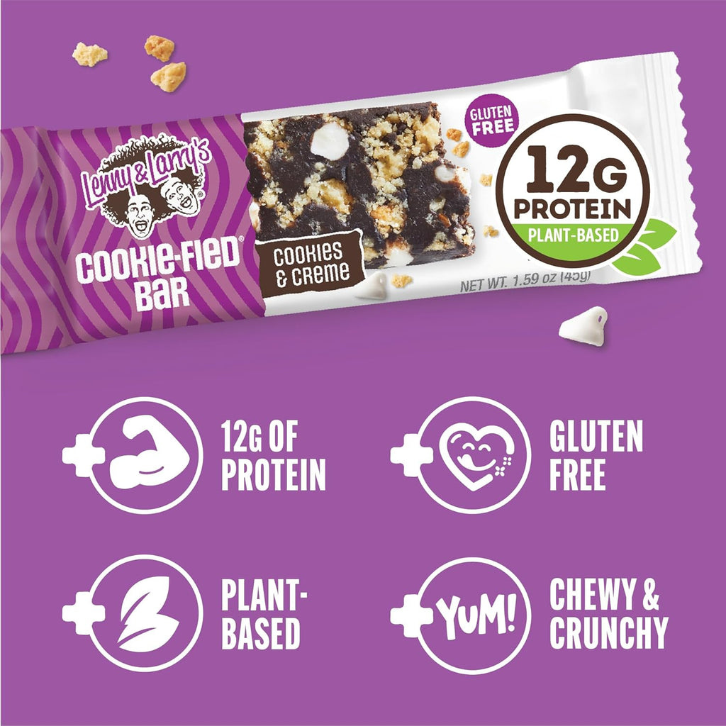 Lenny & Larry's Cookie-Fied Protein Bars – 9x45g – Contains 12g plant-based protein and 5g fiber