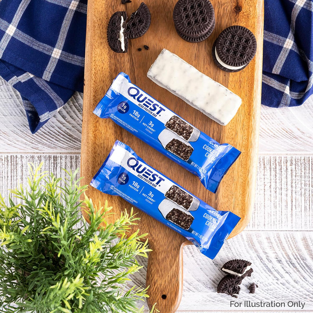 Quest Nutrition Crispy  Hero Protein Bar, 18g Protein, 1g Sugar, 3g Net Carb, Gluten Free Protein Snack,  12 Count