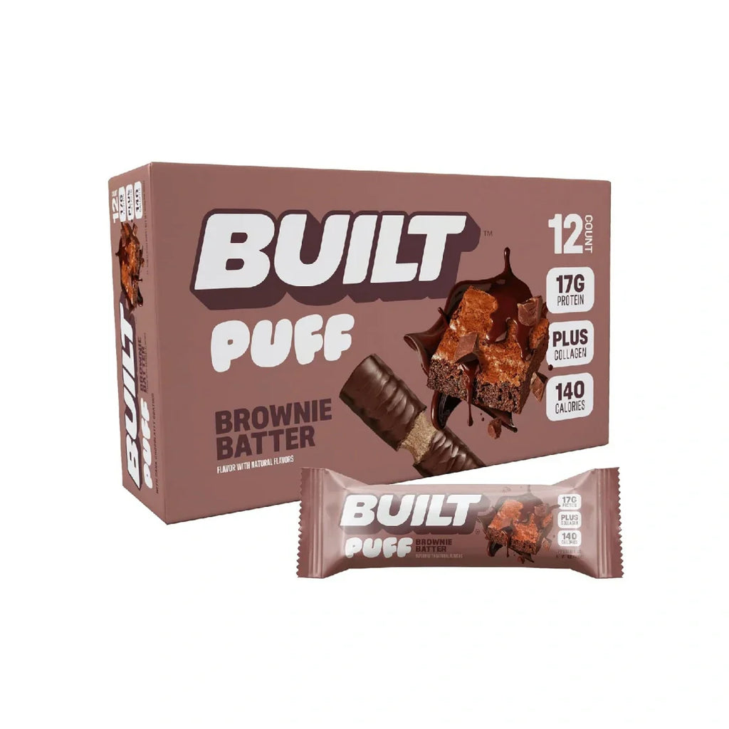 Built Bar Puff Protein Bars – 15g Protein, 160 Calories, 8g Sugar, 12 Count
