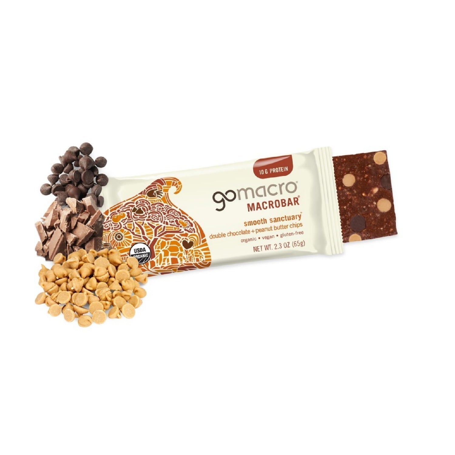 GoMacro MacroBar Organic Vegan Protein Bars, 11 grams of plant protein, 280 calories (2.3 Ounce Bars, 12 Count)